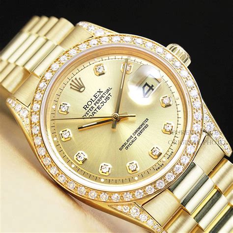 used mens gold rolex watch|solid gold rolex with diamonds.